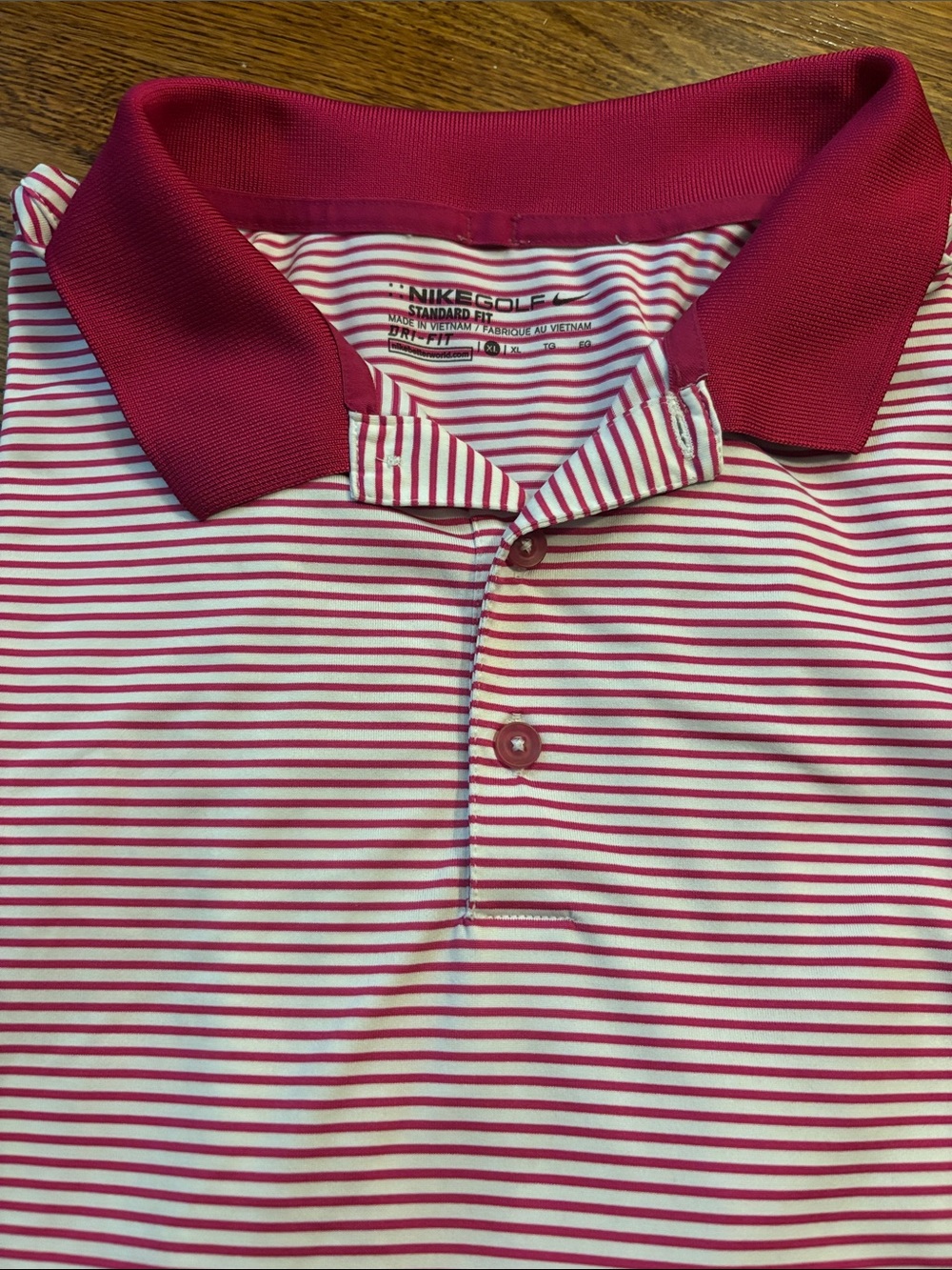 Mens Nike Golf Wine Colored Striped Polo XL